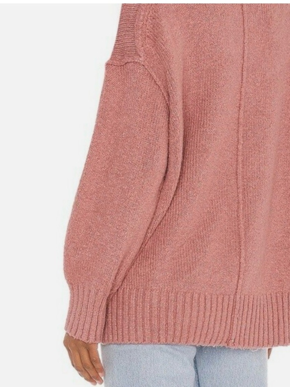 Free People Brookside Tunic Sweater in Alpine Pink Size XL - Picture 5 of 10
